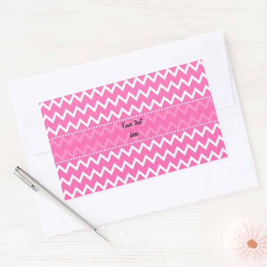 Hot-roze Zigzag Patroon Rechthoekige Sticker (Envelop)