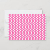 Hot-roze Zigzag Patroon RSVP Kaartje (Achterkant)