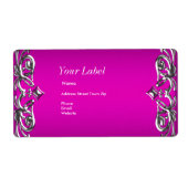 Hot roze zilveren label adres (Voorkant)