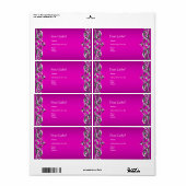 Hot roze zilveren label adres (Full Sheet)