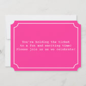 Hot roze zoet zestien foto ticket uitnodiging (Achterkant)