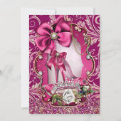 Hot-roze zoete 16 uitnodigingen (Achterkant)