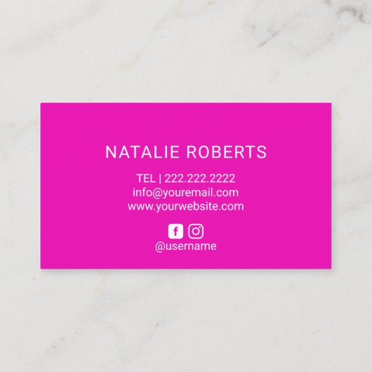 Hot-roze zonnescherm, tenzij mobiele sproeier visitekaartje (Achterkant)