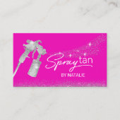 Hot-roze zonnescherm, tenzij mobiele sproeier visitekaartje (Voorkant)