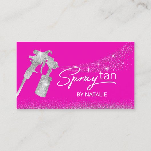 Hot-roze zonnescherm, tenzij mobiele sproeier visitekaartje (Voorkant)