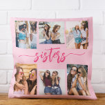 Hot roze zussen 6 foto collage Keepsake Gift Kussen<br><div class="desc">Leg de band van zusterschap vast met de Hot Pink Sisters 6 Photo Collage Keepsake Gift Sierkussen. Dit gepersonaliseerde kussen heeft een levendig, heet roze design en een prachtig gerangschikte collage van zes gekoesterde foto's, die onvergetelijke momenten tussen zussen vieren. Gemaakt van hoogwaardige materialen, voegt het een stijlvolle en sentimentele...</div>