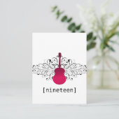Hot-roze zwammen Guitar Table Briefkaart (Staand voorkant)