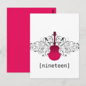 Hot-roze zwammen Guitar Table Briefkaart (Voorkant / Achterkant)