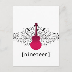 Hot-roze zwammen Guitar Table Briefkaart