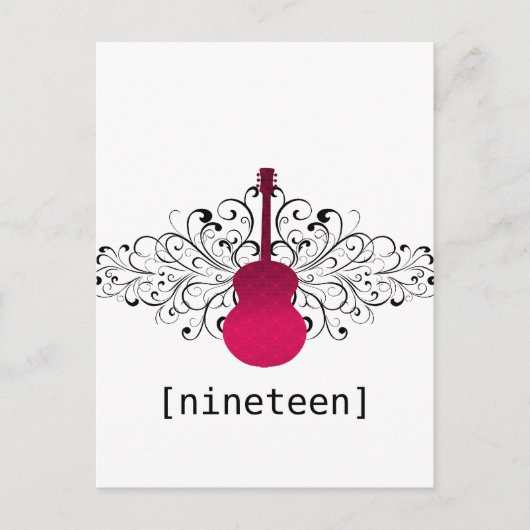 Hot-roze zwammen Guitar Table Briefkaart (Voorkant)
