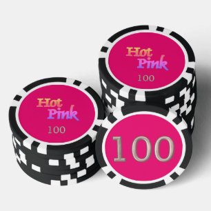 Hot Roze zwart 100 gestreepte poker chip