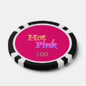 Hot Roze zwart 100 gestreepte poker chip (Enkel)