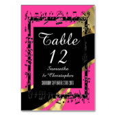 Hot roze, zwart en goud gepersonaliseerd nummer kaart (Achterkant)
