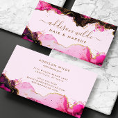 Hot roze zwart en goud meisjesachtige glitter agaa visitekaartje