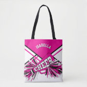 Hot-roze, zwart en wit design met supermarktleider tote bag (Voorkant)