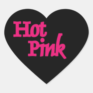 Hot Roze zwart hart kleine stickers