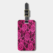 Hot-roze/zwart, kant-en-klaar bagagelabel (Voorkant verticaal)