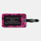 Hot-roze/zwart, kant-en-klaar bagagelabel (Achterkant horizontaal)