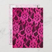 Hot-roze/zwart, kant-en-klaar briefkaart (Voorkant / Achterkant)