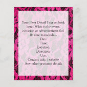 Hot-roze/zwart, kant-en-klaar flyer (Achterkant)