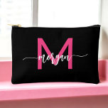 Hot Roze Zwart Monogram Naam Meisje Script Etui<br><div class="desc">Organiseer uw benodigdheden in stijl met onze Hot Pink Monogram Name Girl's Script Accessoirezak! Deze tas is voorzien van een opvallend roze ontwerp en is gepersonaliseerd met jouw naam in een elegant lettertype voor een chique, aangepaste toets. Ideaal voor het bewaren van cosmetica, briefpapier of kleine accessoires, het combineert praktische...</div>