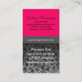 Hot-roze zwart ventilator Roos Damascus Visitekaar Visitekaartje (Achterkant)