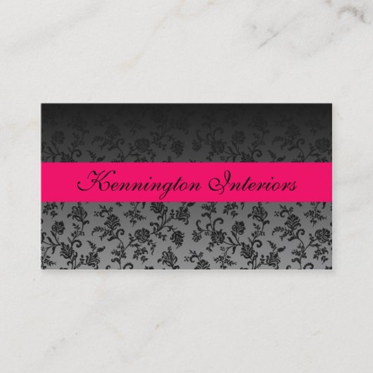 Hot-roze zwart ventilator Roos Damascus Visitekaar Visitekaartje (Voorkant)