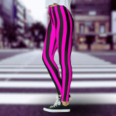 Hot-roze zwart, verticaal breedband leggings