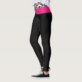 Hot-roze zwart-wit Damascus Gym Lounge Leggings (Links)