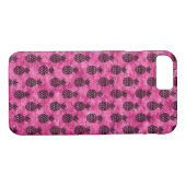 Hot Roze & Zwarte Ananas Tropische Zomer Patroon Case-Mate iPhone Case (Achterkant (Horizontaal))