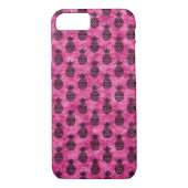 Hot Roze & Zwarte Ananas Tropische Zomer Patroon Case-Mate iPhone Case (Achterkant)
