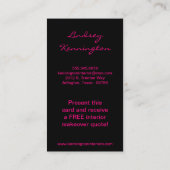 Hot-roze zwarte Damaslaag Visitekaartjes (Achterkant)