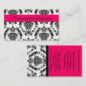 Hot-roze zwarte Damaslaag Visitekaartjes