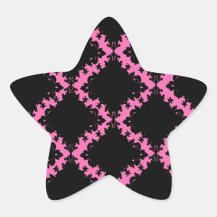 hot roze zwarte diamantmot ster sticker