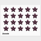 hot roze zwarte diamantmot ster sticker (Vel)