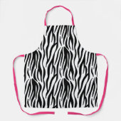 Hot-roze, zwarte en witte zebra afdrukscherm schort (Voorkant)