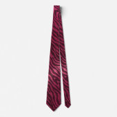Hot Roze Zwarte Glitter Professionele Dierenprint Stropdas (Voorkant)