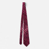 Hot Roze Zwarte Glitter Professionele Dierenprint Stropdas (Achterkant)