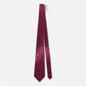 Hot Roze Zwarte Glitters Professionele Dierenprint Stropdas (Voorkant)