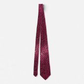 Hot Roze Zwarte Glitters Professionele Dierenprint Stropdas (Achterkant)