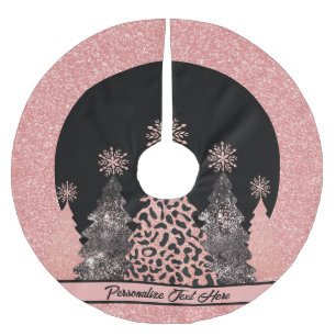 Hot-roze zwarte kerstbomen met zwarte rand Trendy Kerstboom Rok