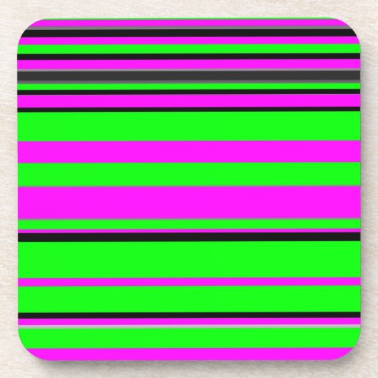 Hot-roze zwarte kleurrijke strippatroon bier onderzetter (Voorkant)