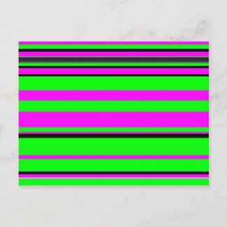 Hot-roze zwarte kleurrijke strippatroon briefkaart