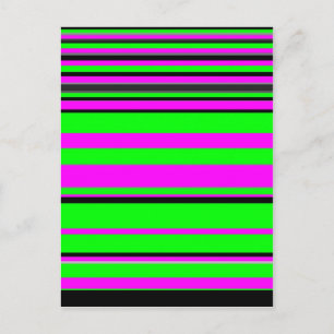 Hot-roze zwarte kleurrijke strippatroon briefkaart