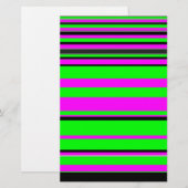 Hot-roze zwarte kleurrijke strippatroon briefpapier (Voorkant / Achterkant)