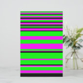 Hot-roze zwarte kleurrijke strippatroon briefpapier (Staand voorkant)