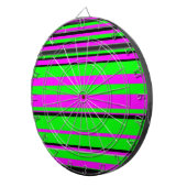 Hot-roze zwarte kleurrijke strippatroon dartbord (Voorkant Rechts)