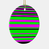 Hot-roze zwarte kleurrijke strippatroon keramisch ornament (Rechts)