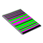 Hot-roze zwarte kleurrijke strippatroon notitieboek (Rechterzijde)