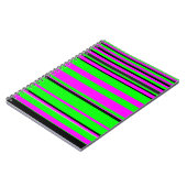 Hot-roze zwarte kleurrijke strippatroon notitieboek (Linkerzijde)